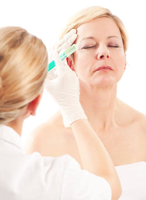 woman receiving injectable treatment